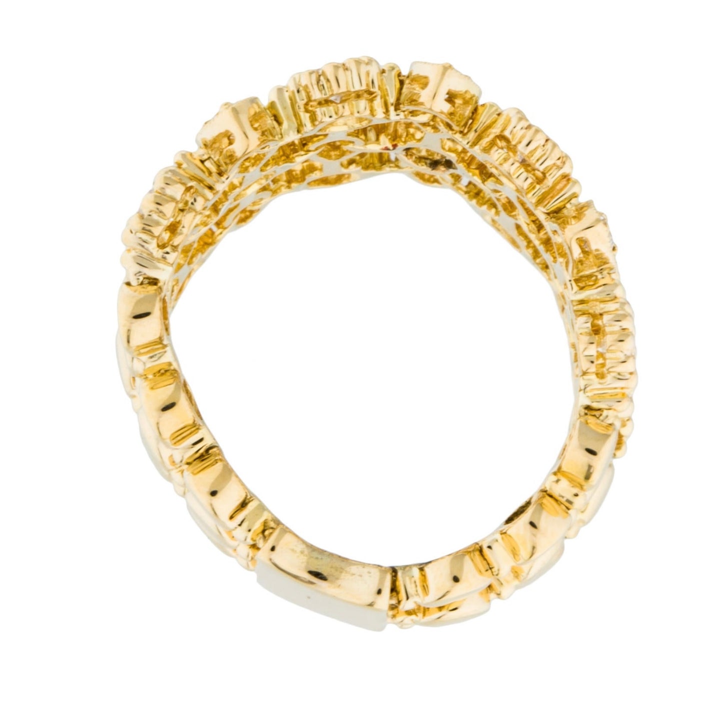 18K Flexible 3 Row Diamond Lace Band