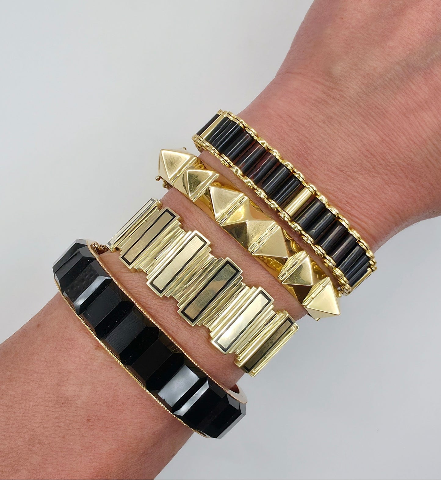 Art Deco and Black Enamel Bracelet