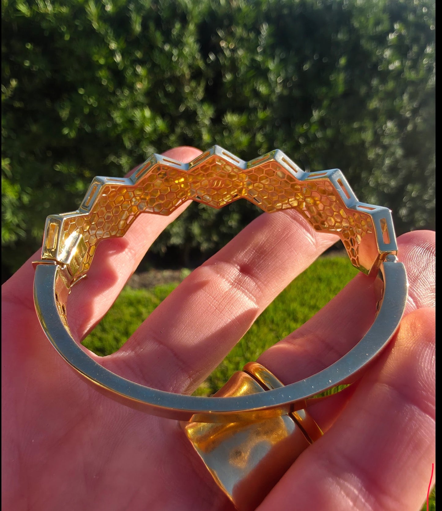14K Hexagon Bangle