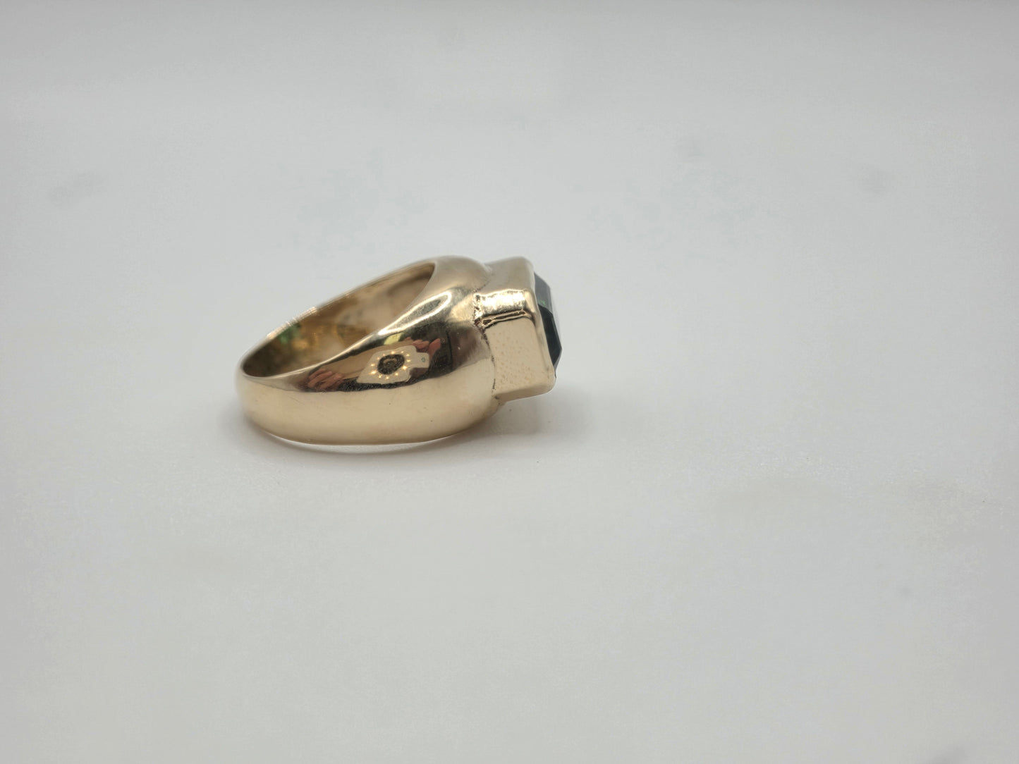 3.5ct Emerald Green Tourmaline Cigarband 14k