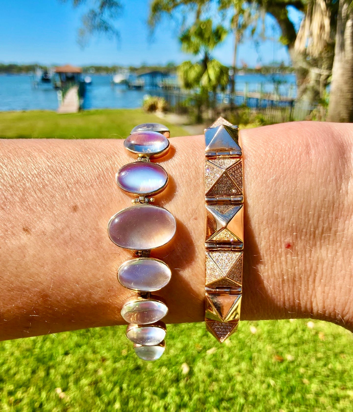 Edwardian Blue Moonstone Bracelet
