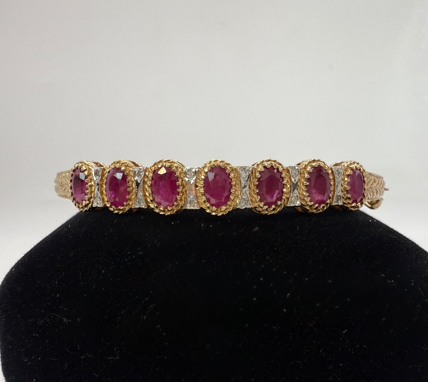 Antique Ruby and Diamond Bracelet Bangle