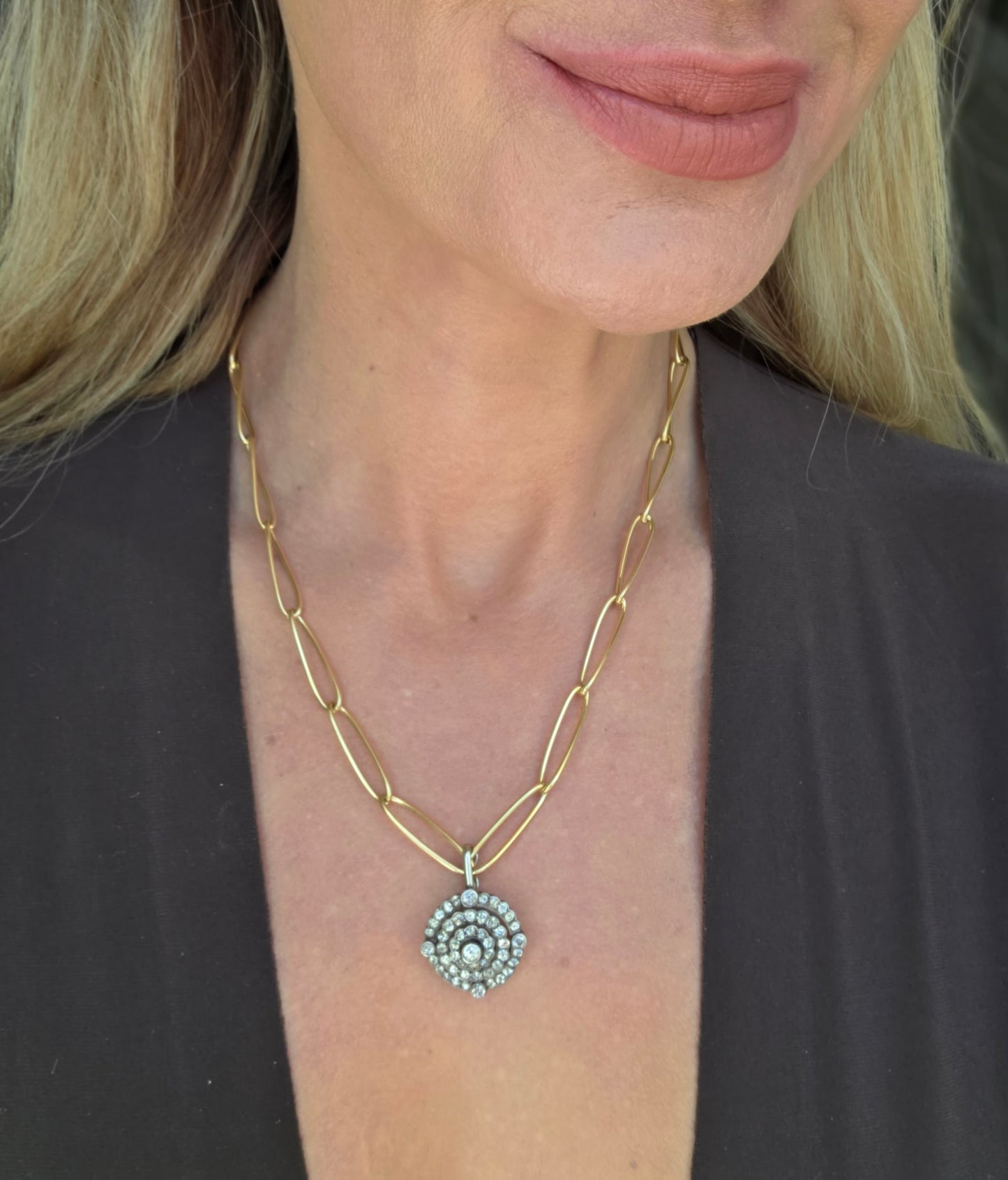 18K Oval Link 20” Toggle Necklace