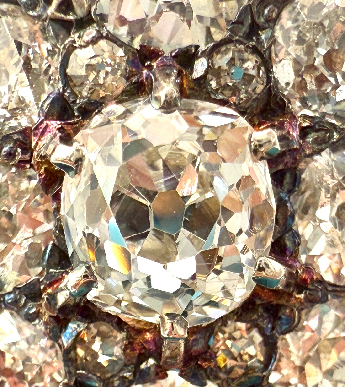 3.2 ct Old mine Diamond Navette Ring