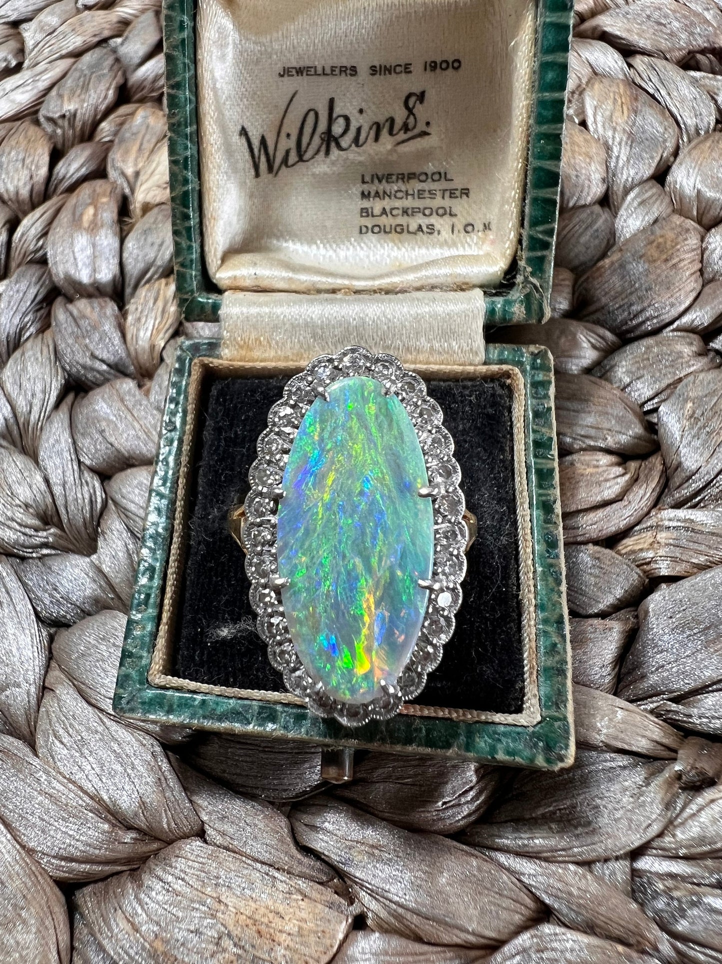 Antique Opal and Diamond Ring 18K