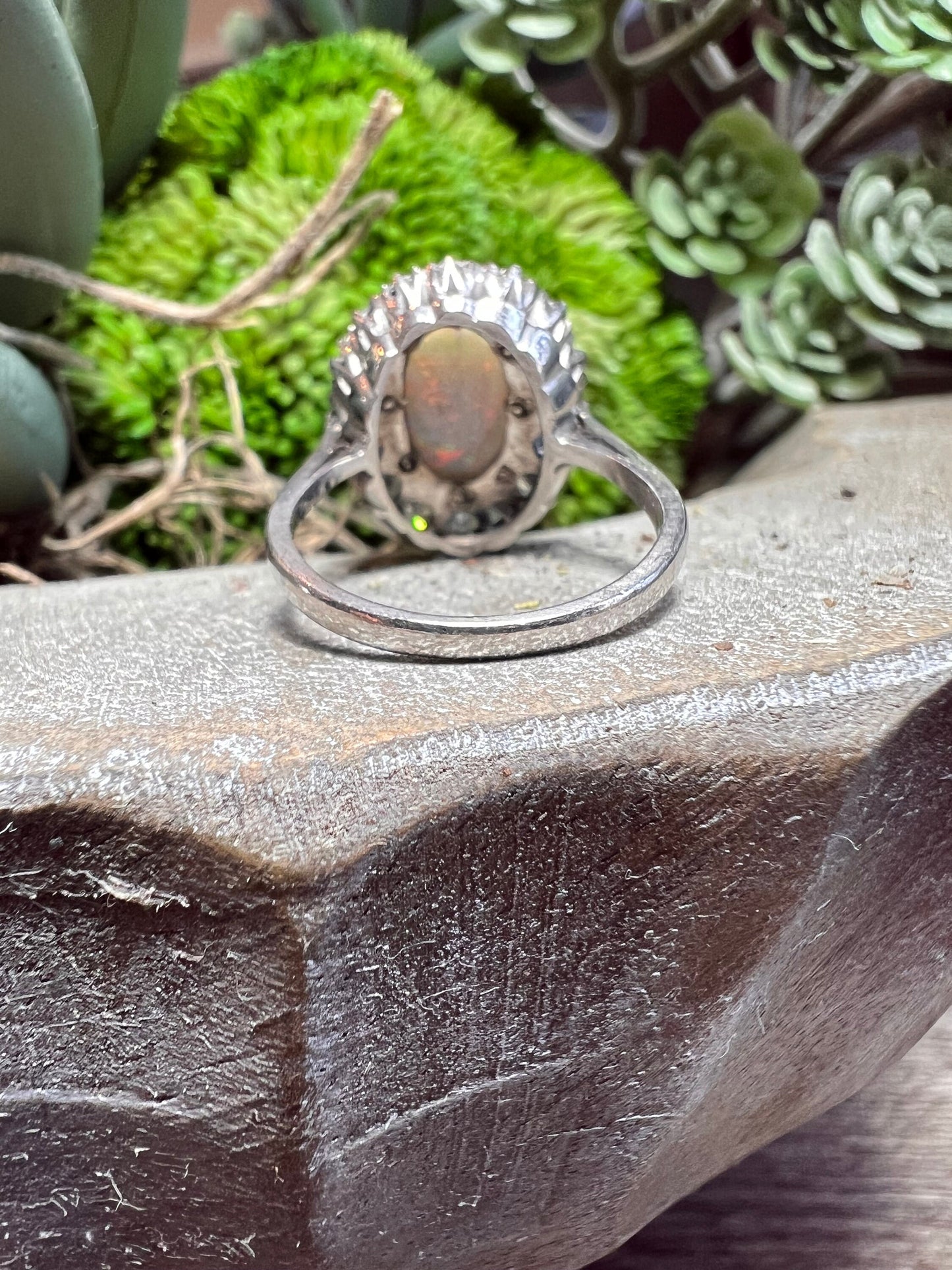 Australian Opal and Diamond Ring 18K