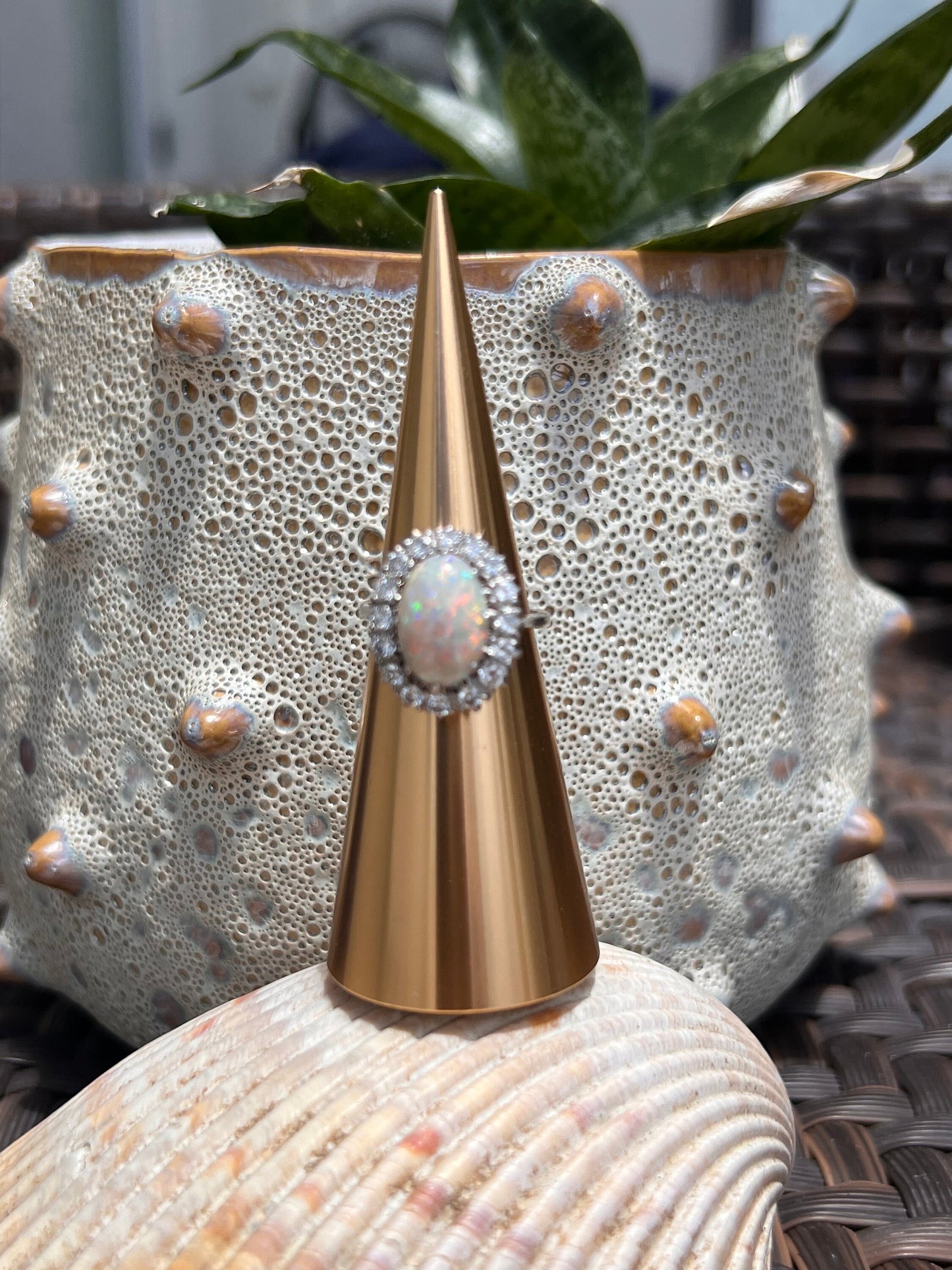 Australian Opal and Diamond Ring 18K