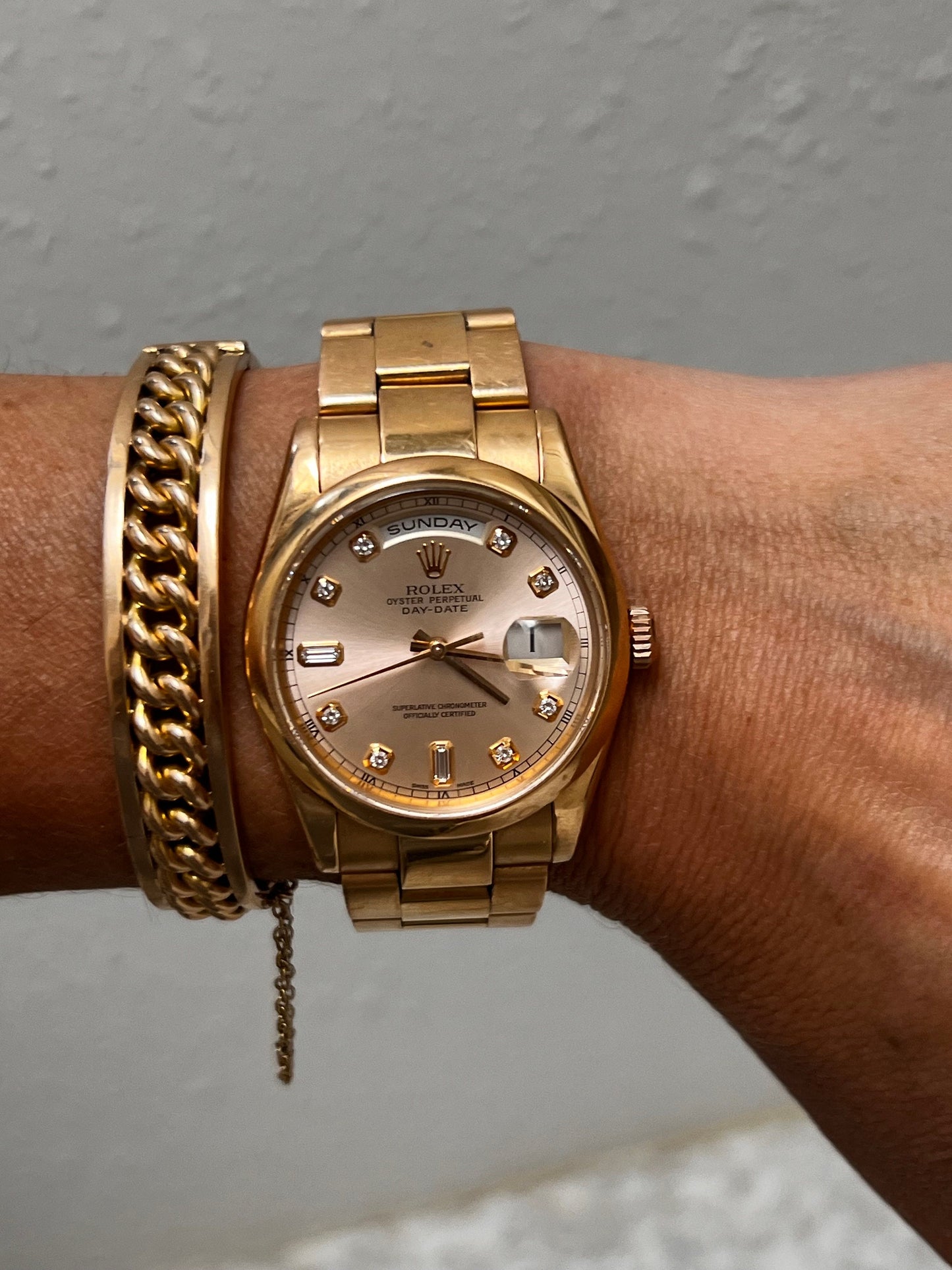 14k Rose Gold Curb Bangle