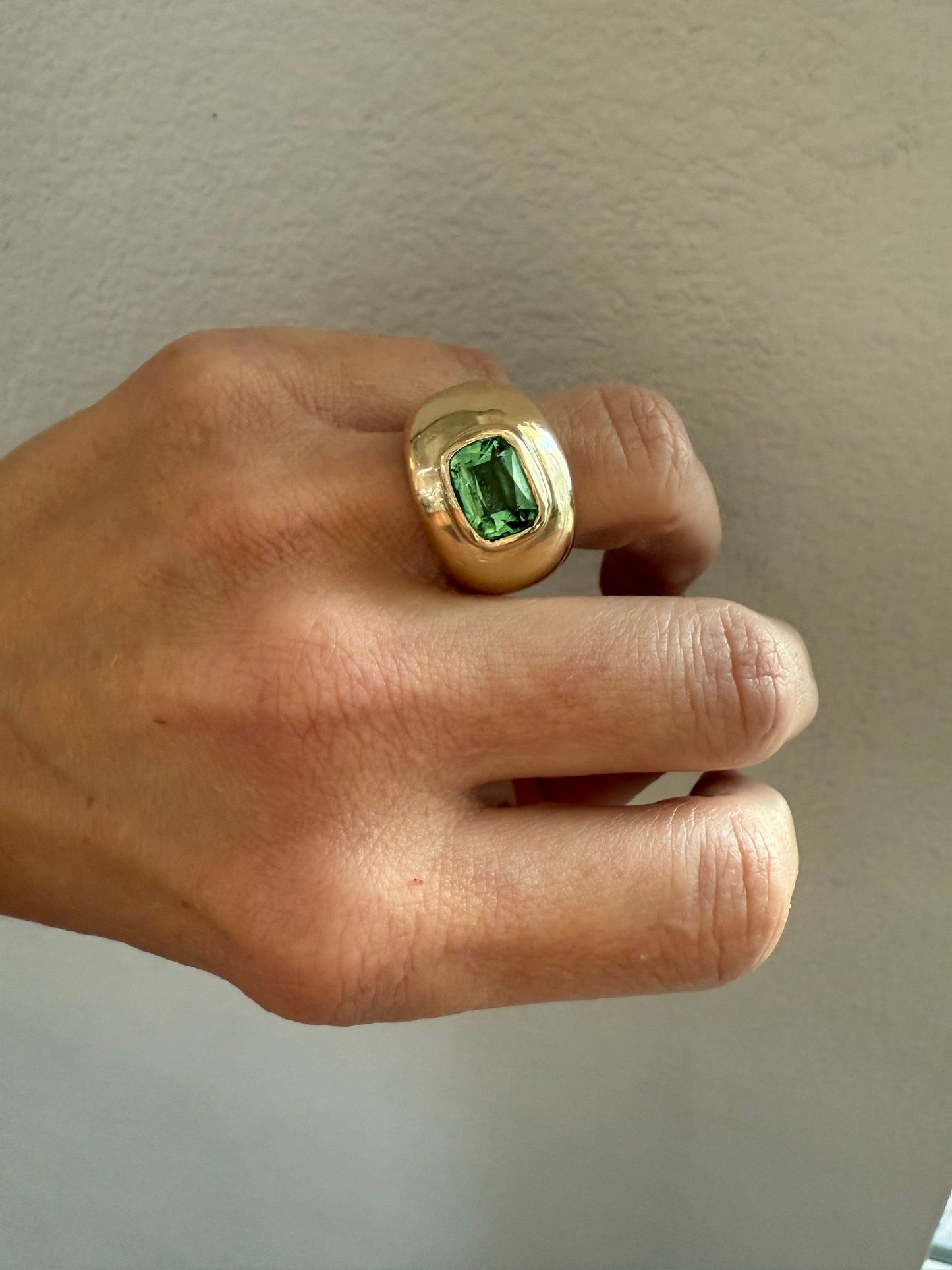 6.4 Carat Tourmaline Dome Ring 14K