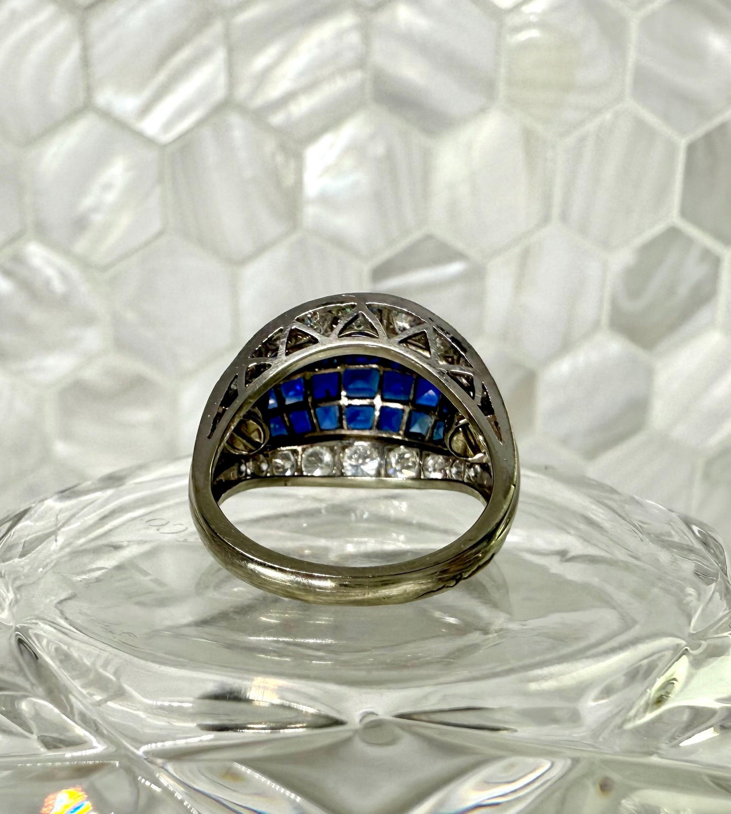 Invisible Set Natural Sapphire Ring 18K gold by Schilling