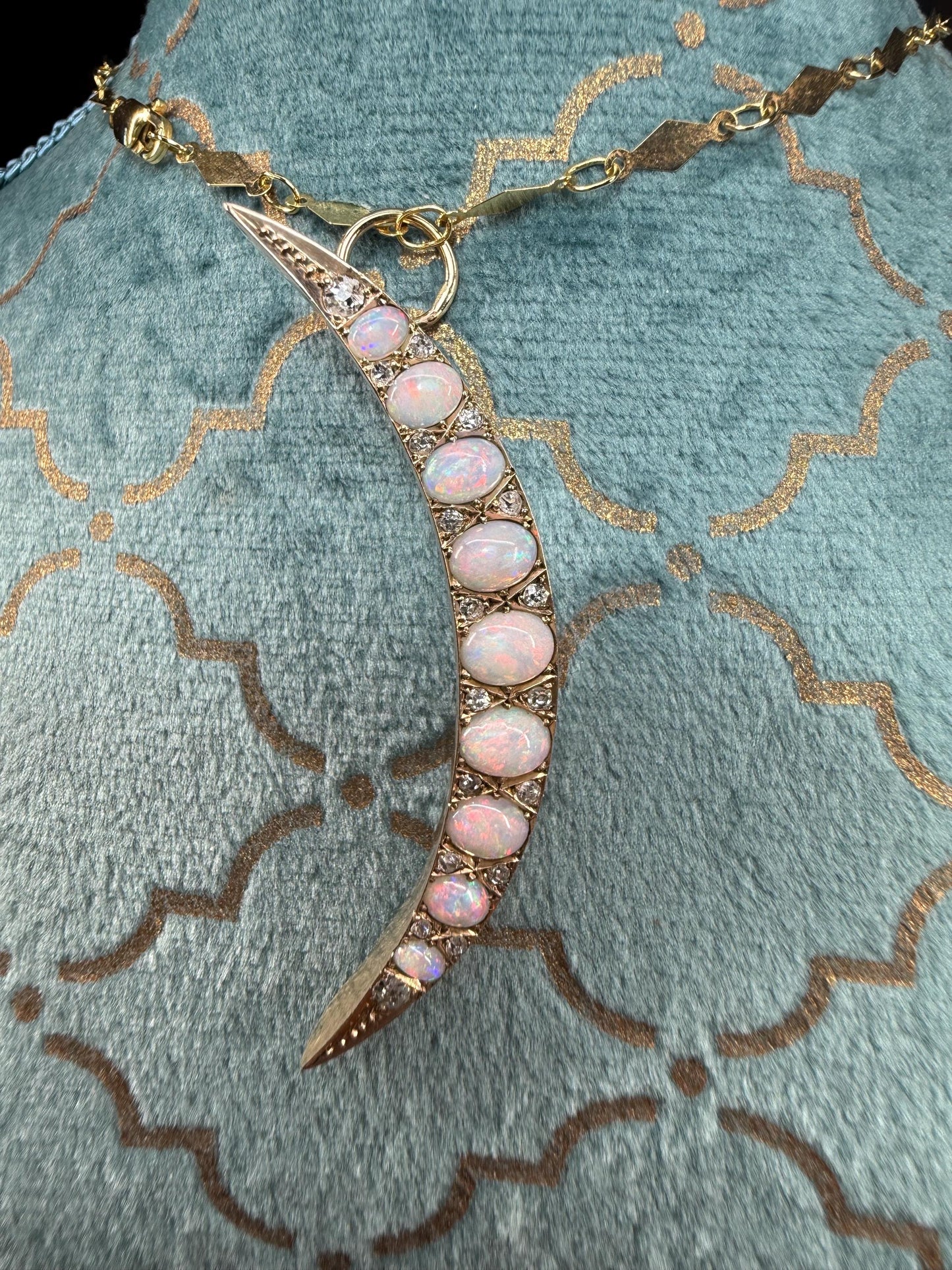 Pending Sale: Layaway. Victorian Opal Crescent Pendant