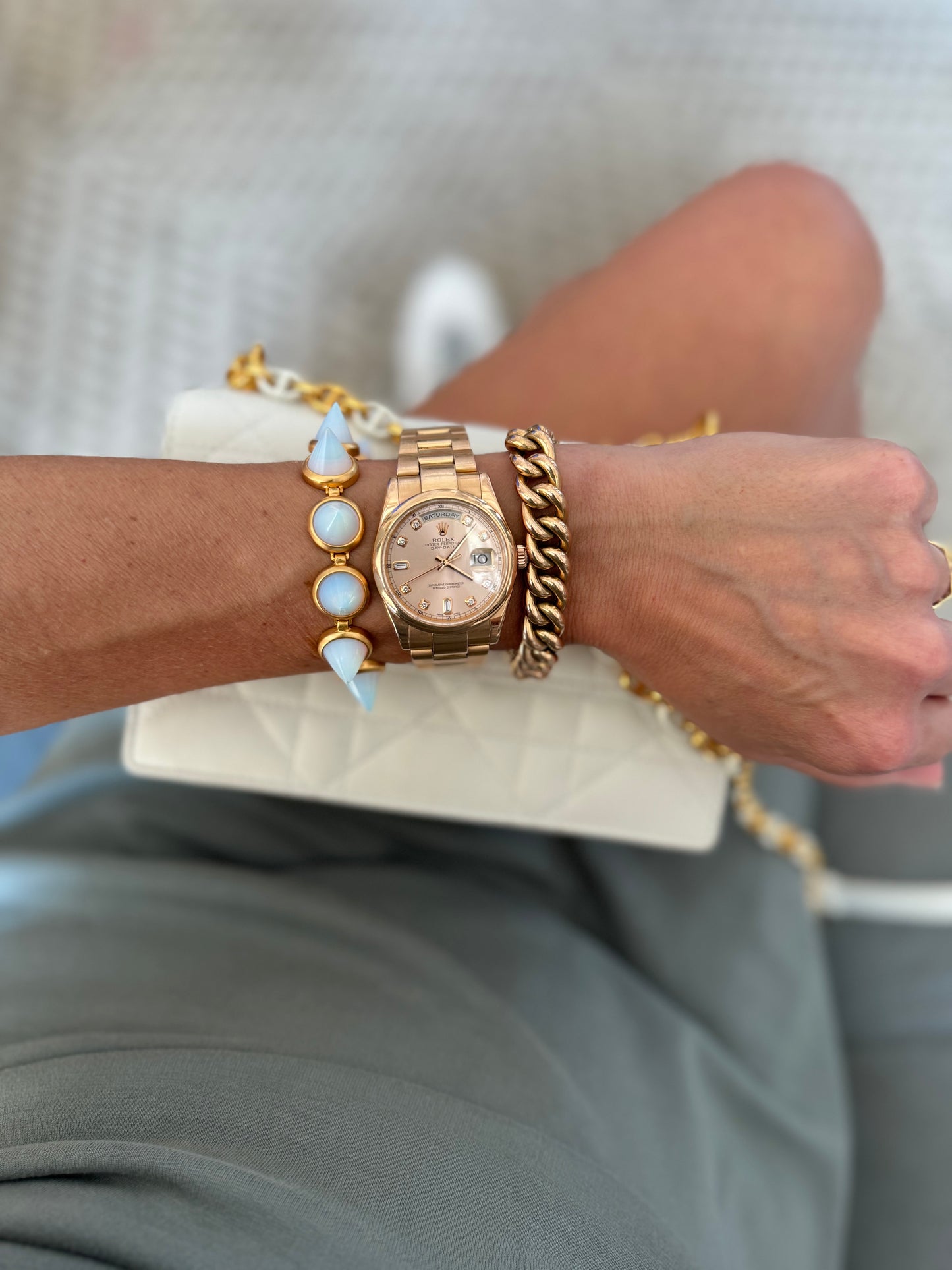 French 18K Curb Bracelet