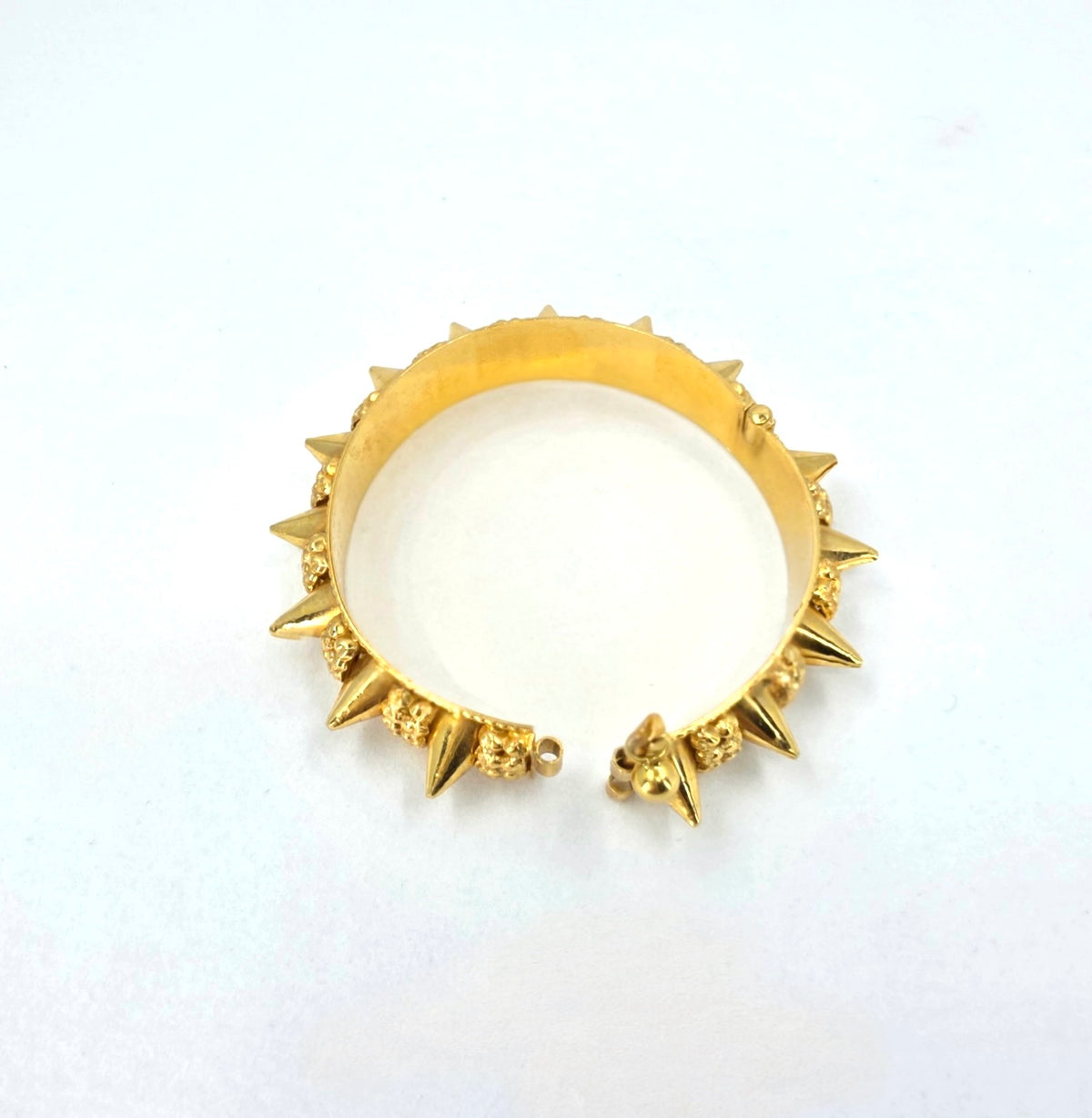 Vintage 21K Gold Mushawak Bangle – Ornate Spiked Gold Bracelet