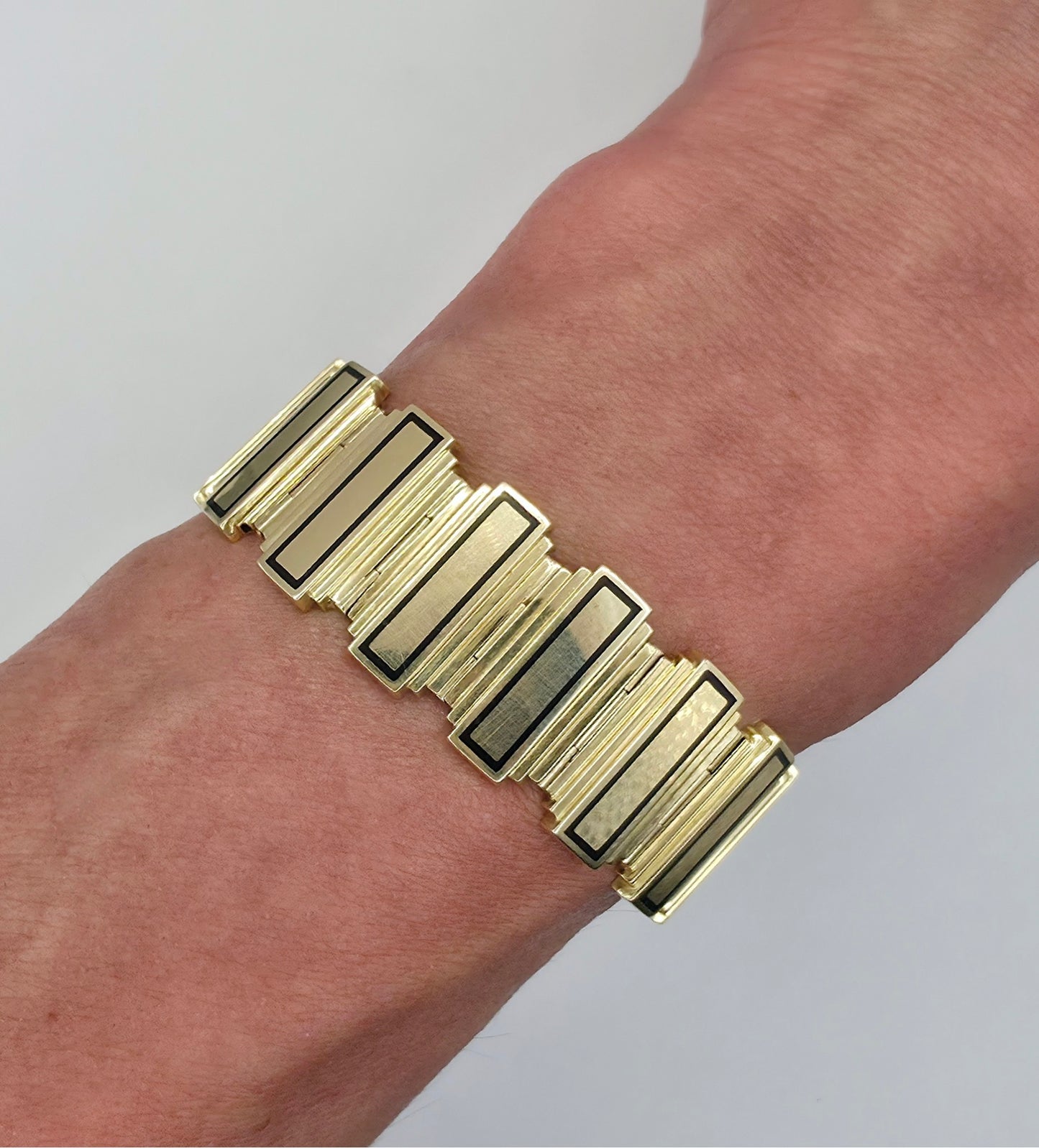 Art Deco and Black Enamel Bracelet
