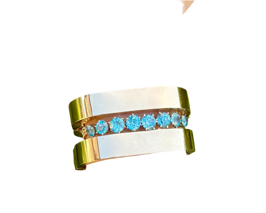 Antique Blue Zircon Tennis Bracelet