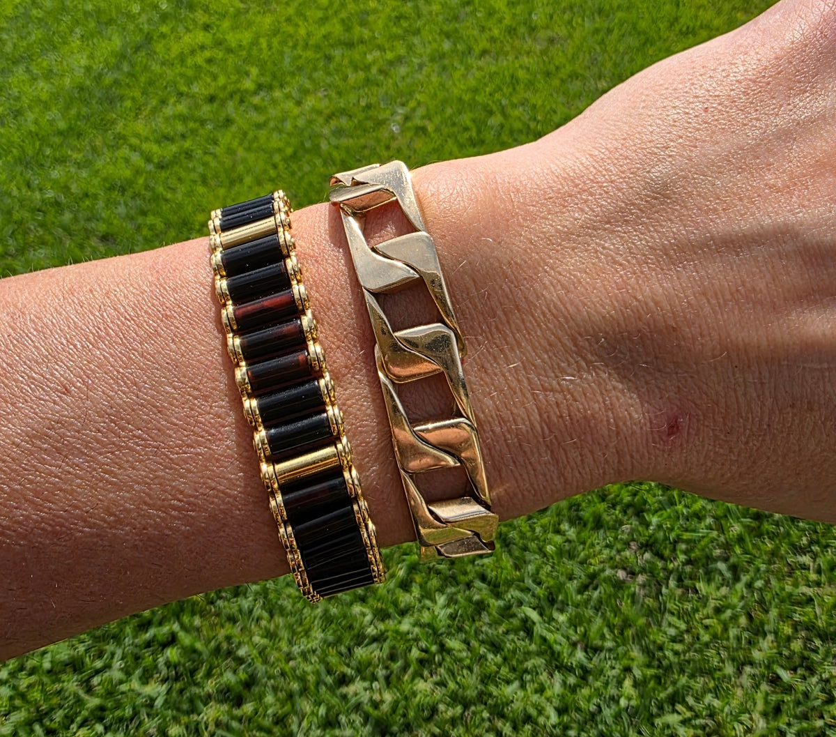 Vintage 14K Gold Flat Curb Bracelet – 44g