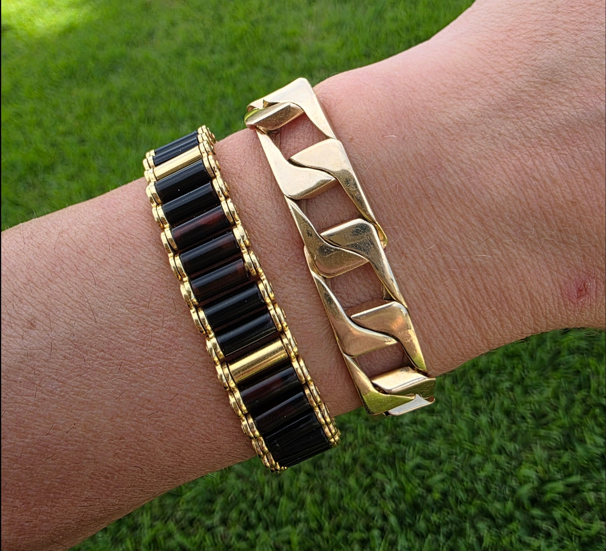 Vintage 14K Gold Flat Curb Bracelet – 44g