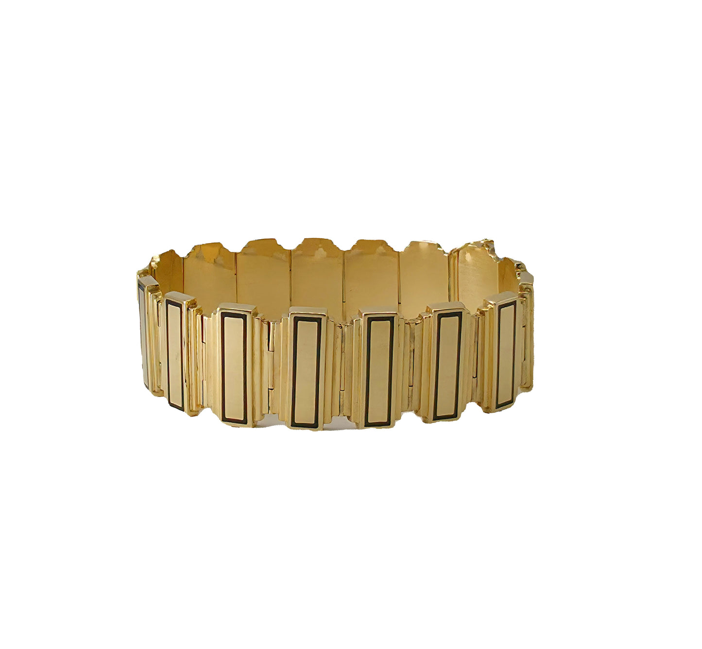Art Deco and Black Enamel Bracelet