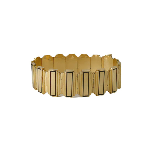 Art Deco and Black Enamel Bracelet