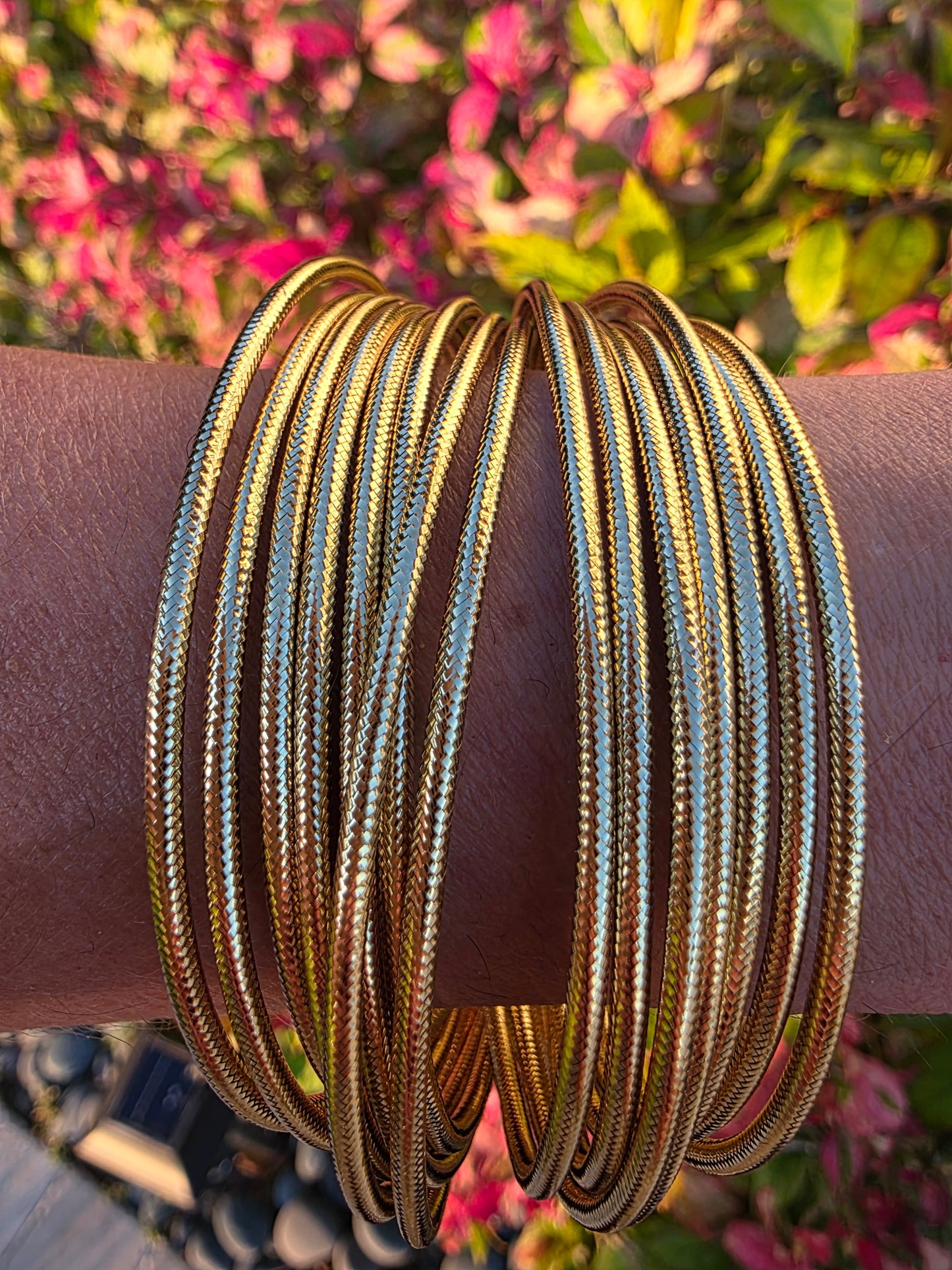 A designer 14K Multi-strand Bangle