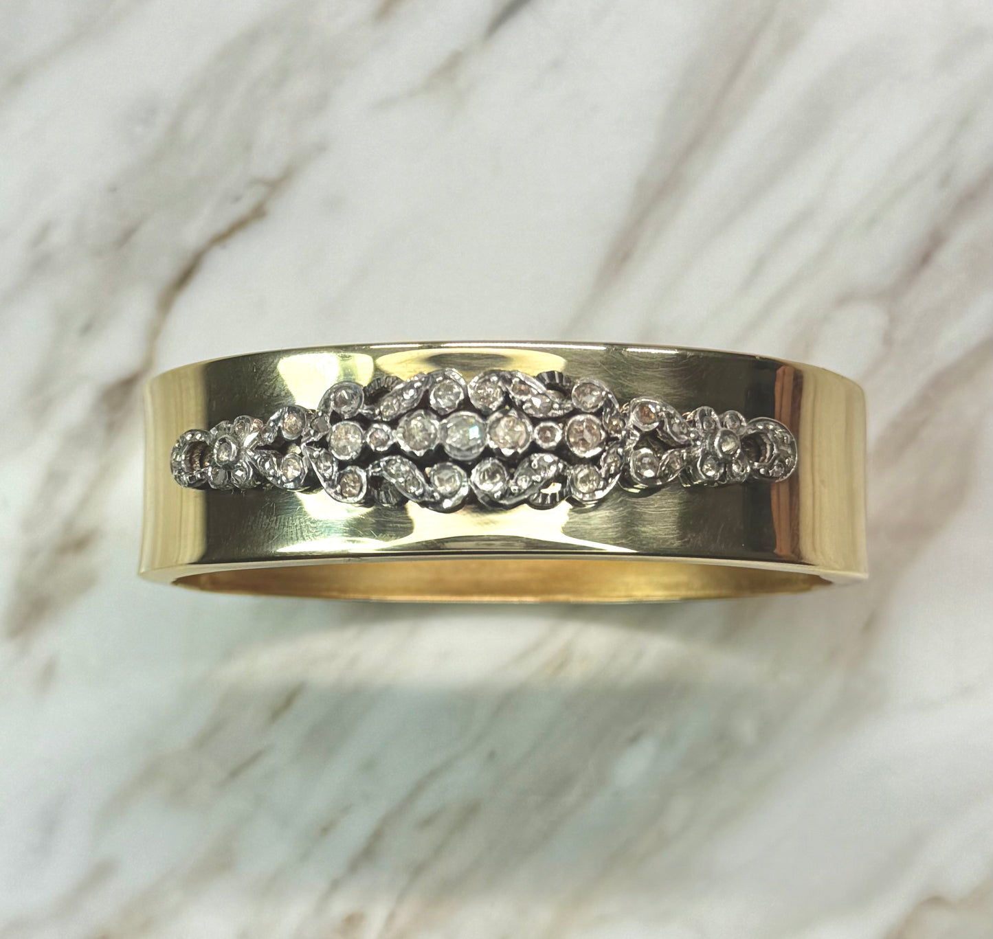 Vintage Rosecut Diamond Bangle