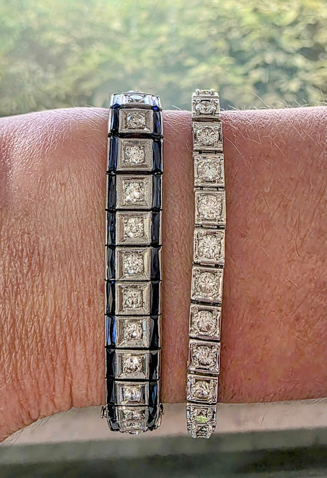 Old European Diamond and Sapphire Bracelet