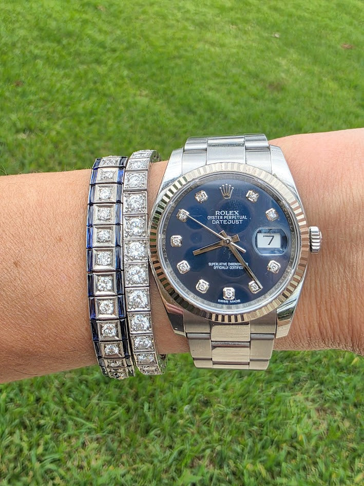 Old European Diamond and Sapphire Bracelet