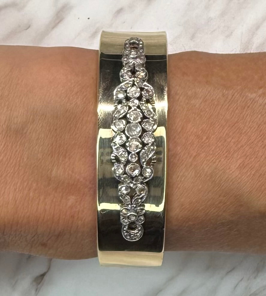 Vintage Rosecut Diamond Bangle