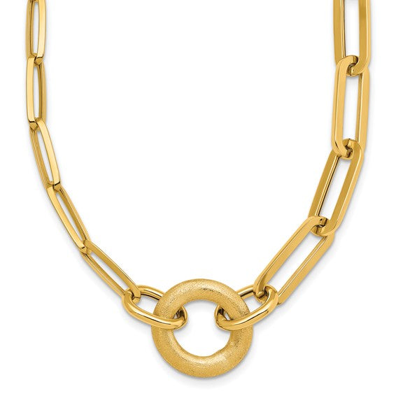 14k Mixed Paperlink Necklace 18”