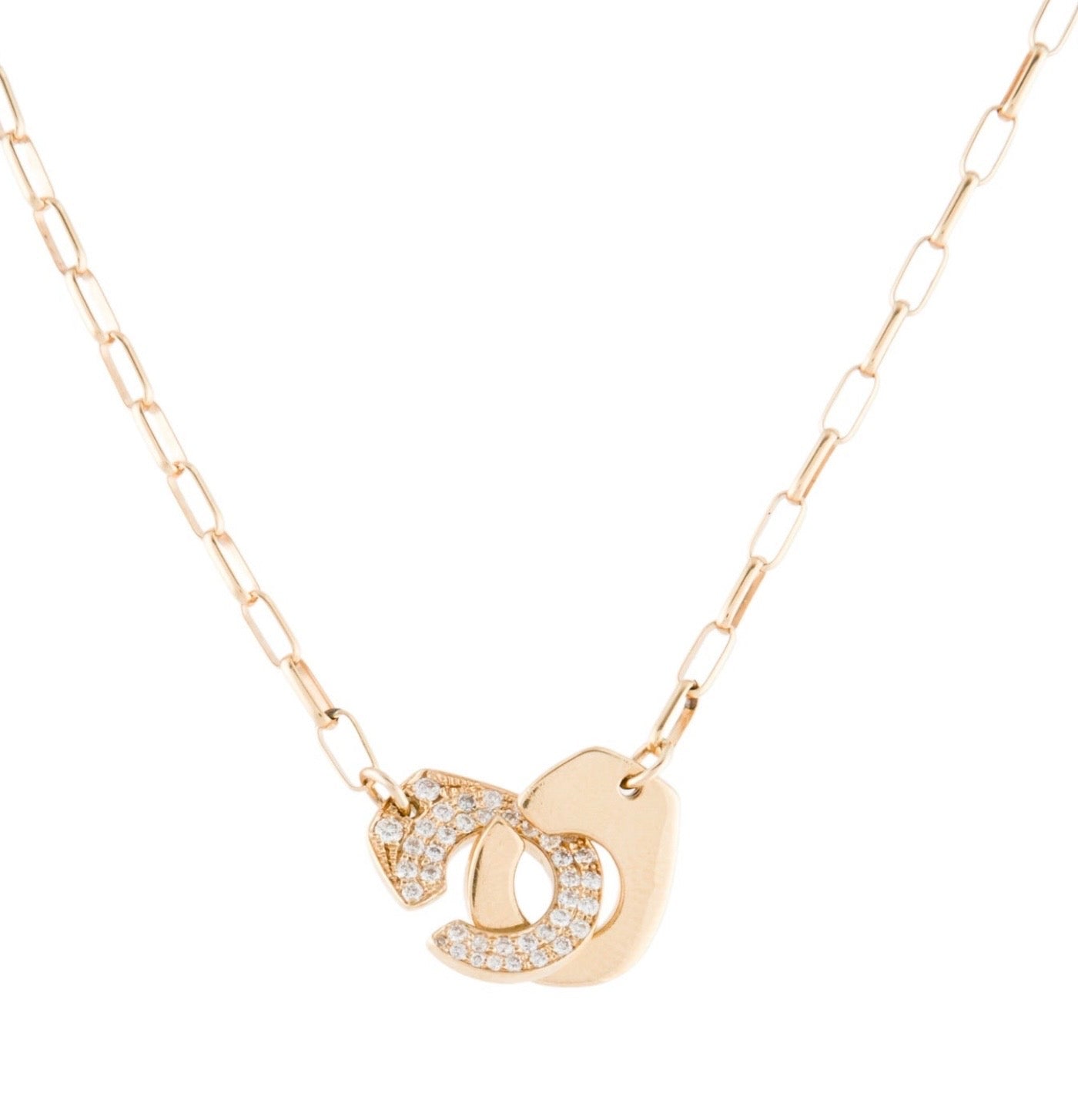 18K Gold and Diamond Handcuff Necklace