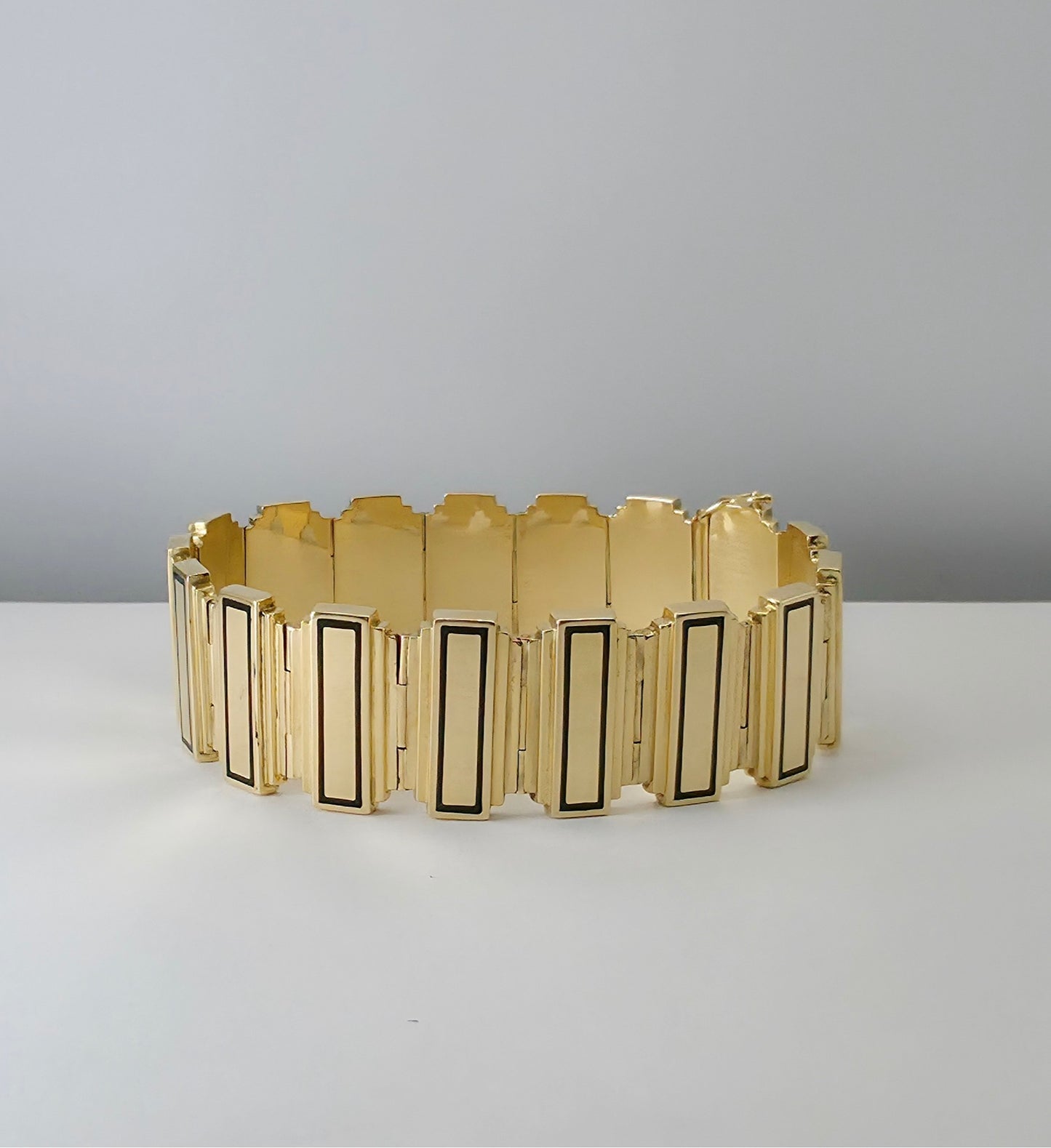 Art Deco and Black Enamel Bracelet