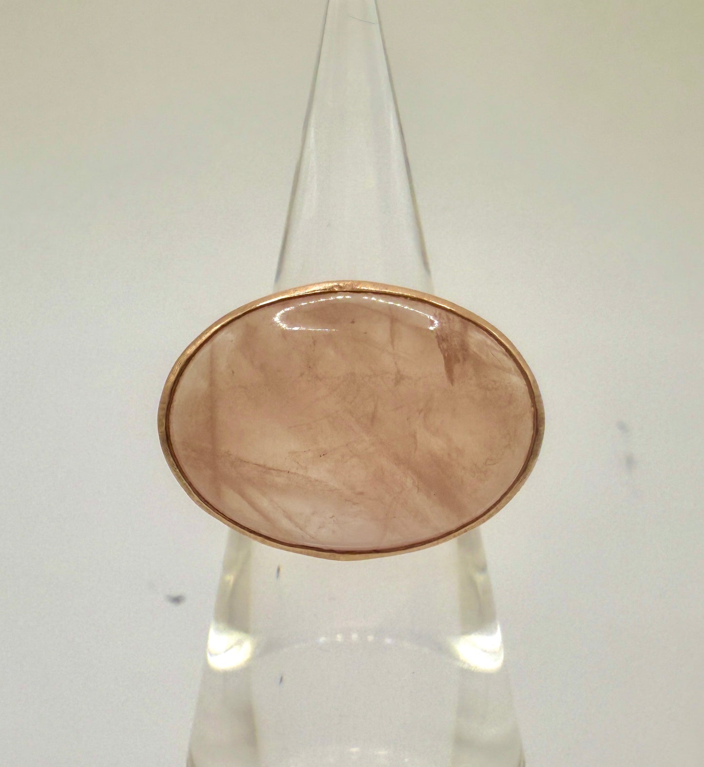 14K Rose gold and Rose Quartz Cabochon ring