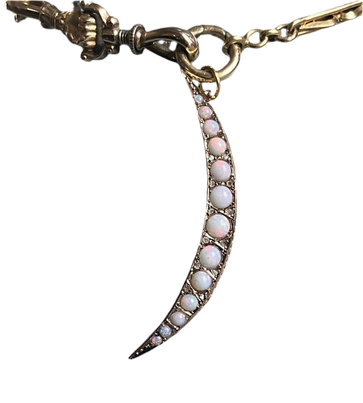 Antique Opal and Diamond Pendant Converted from a Brooch