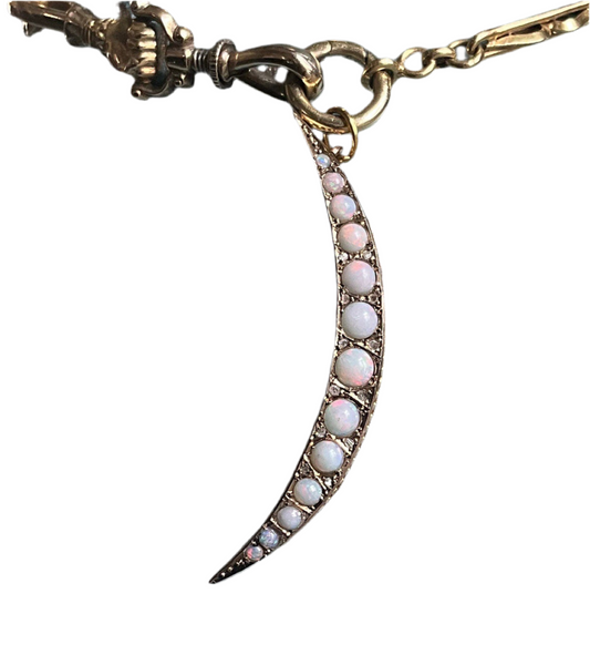 Antique Opal and Diamond Pendant Converted from a Brooch