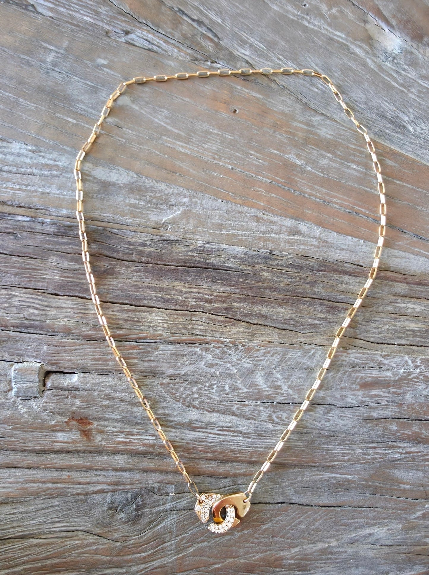 18K Gold and Diamond Handcuff Necklace