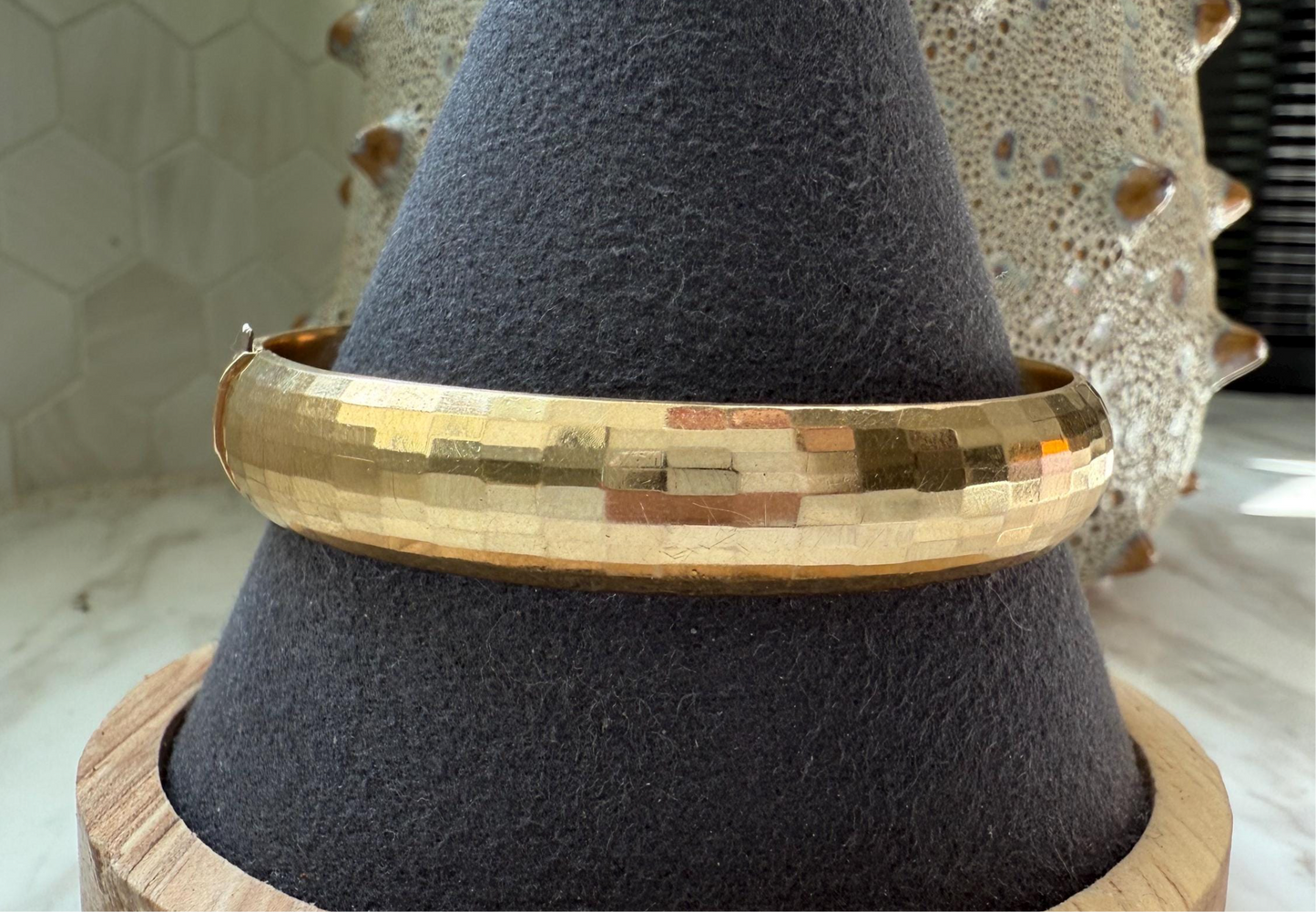 Modern Matching 14k gold Bangle Bracelets