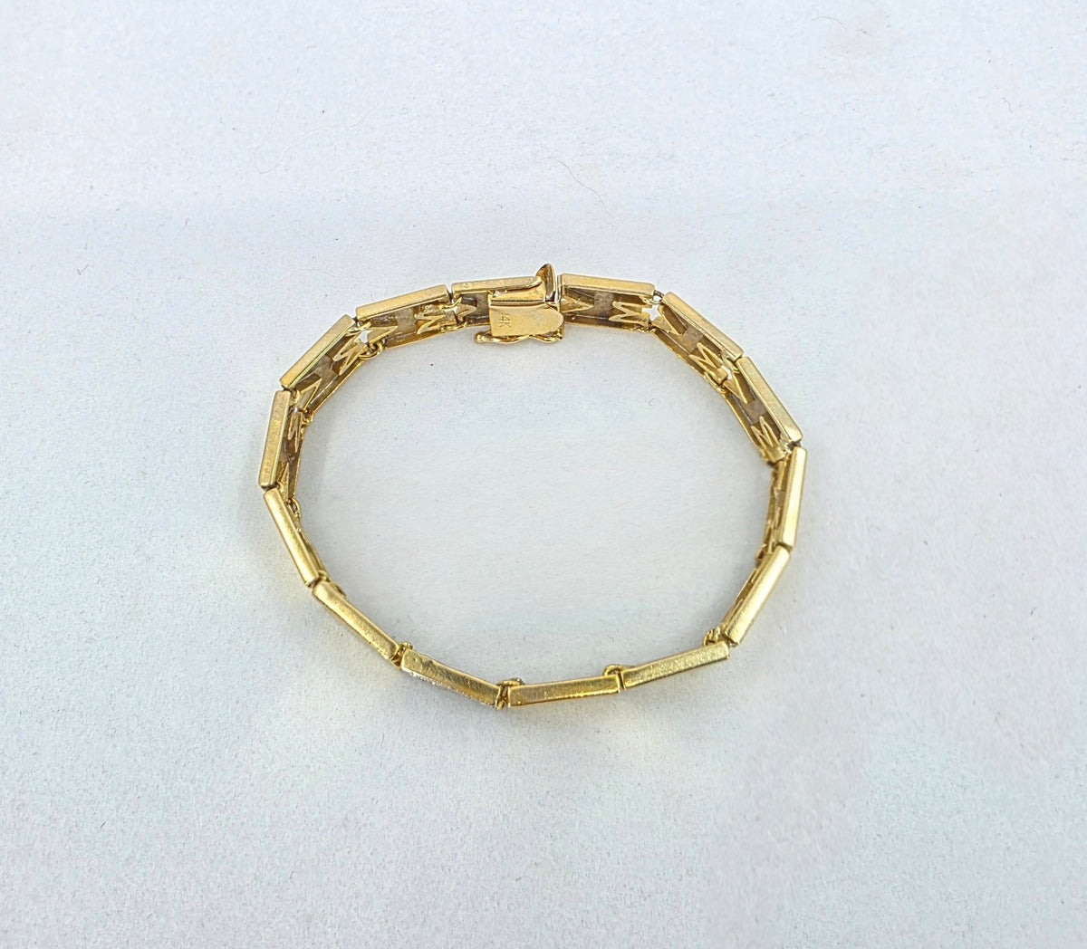 Vintage 14K Gold & Diamond “M” Initial Bracelet | 18g