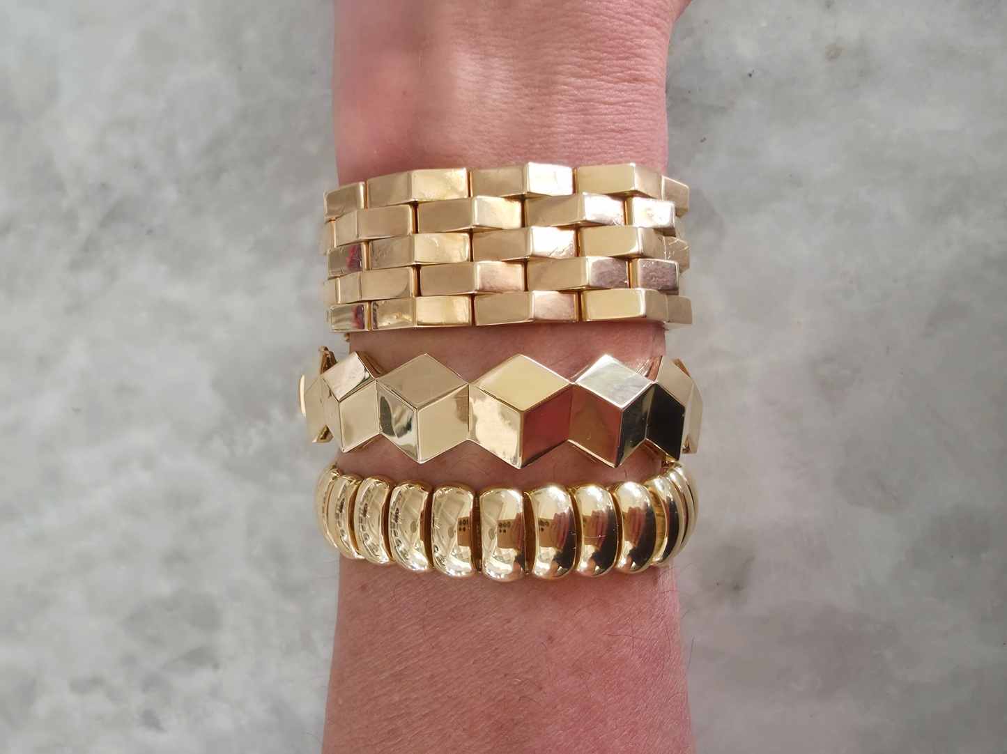 14K Hexagon Bangle
