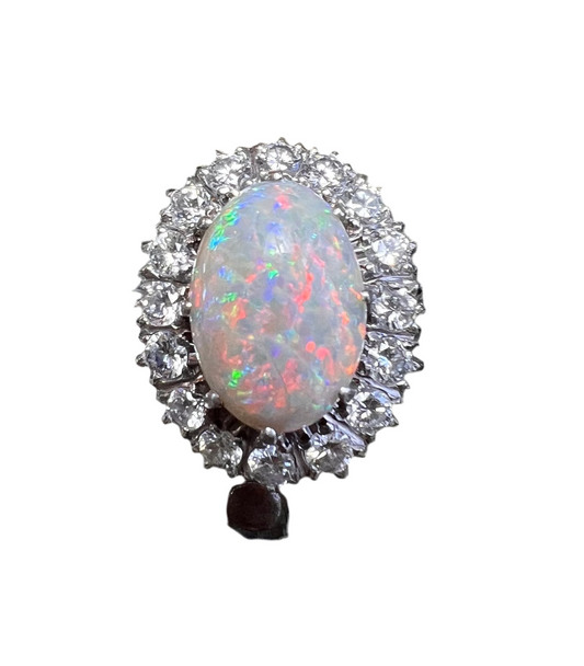 Australian Opal and Diamond Ring 18K