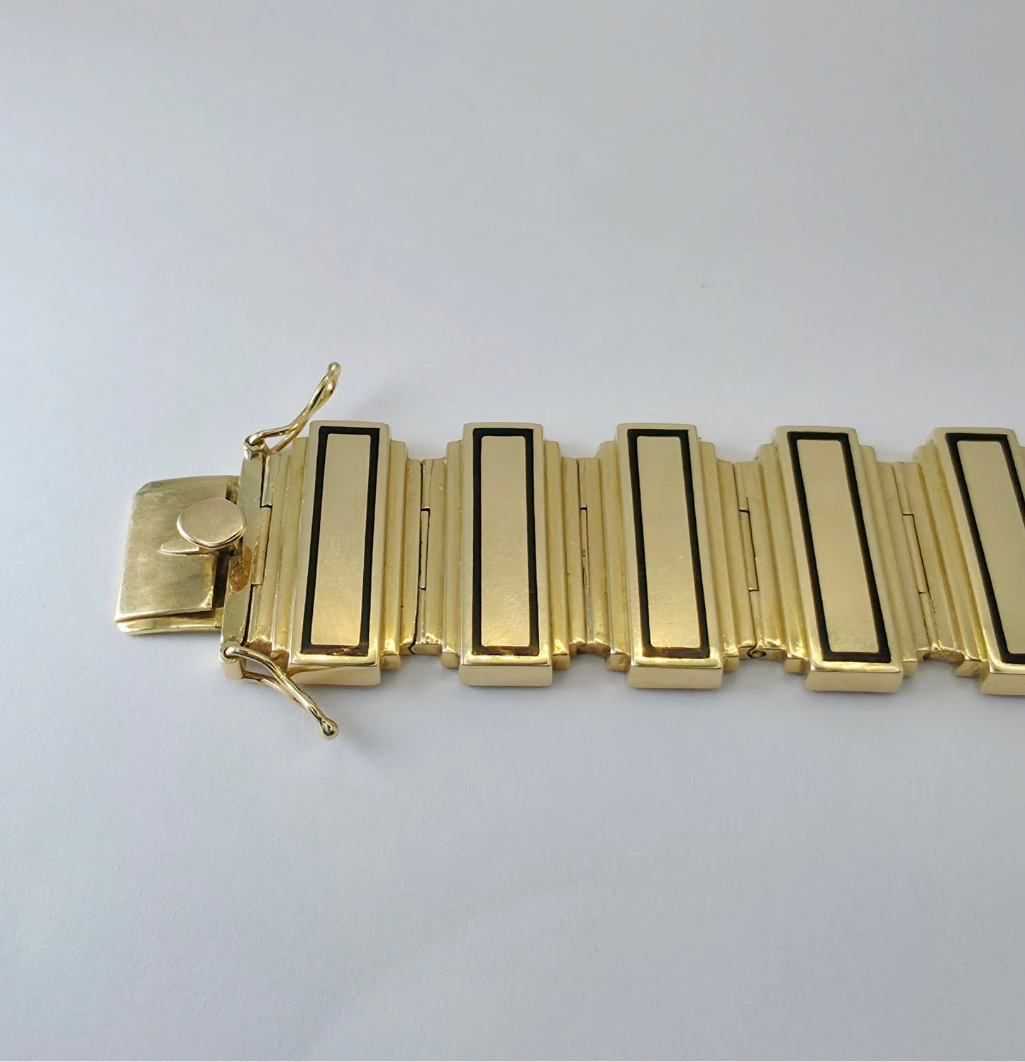 Art Deco and Black Enamel Bracelet