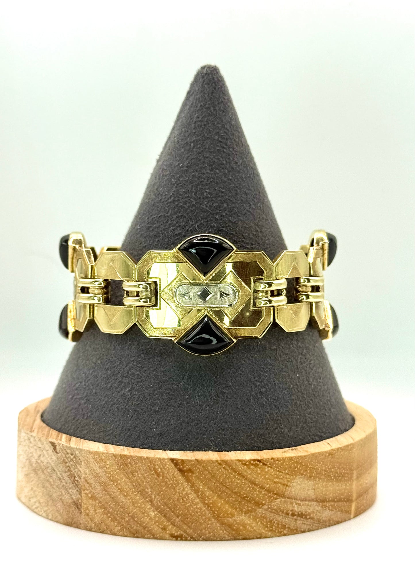 Art Deco Onyx and Gold Bracelet