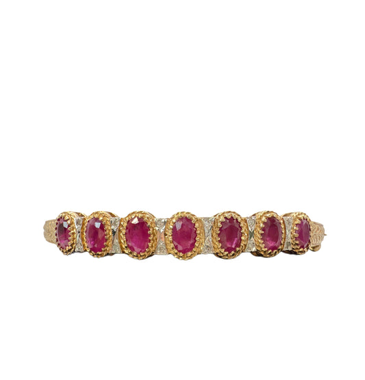 Antique Ruby and Diamond Bracelet Bangle