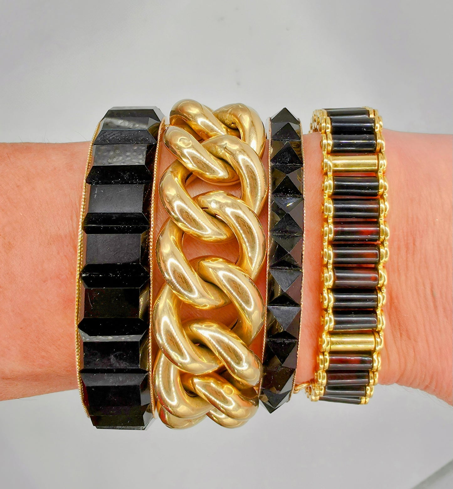 Victorian Onyx Pyramid Bangle