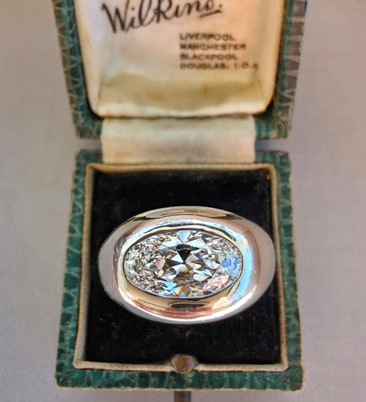 3.04ct Oval Gypsy ring (Lab Diamond)