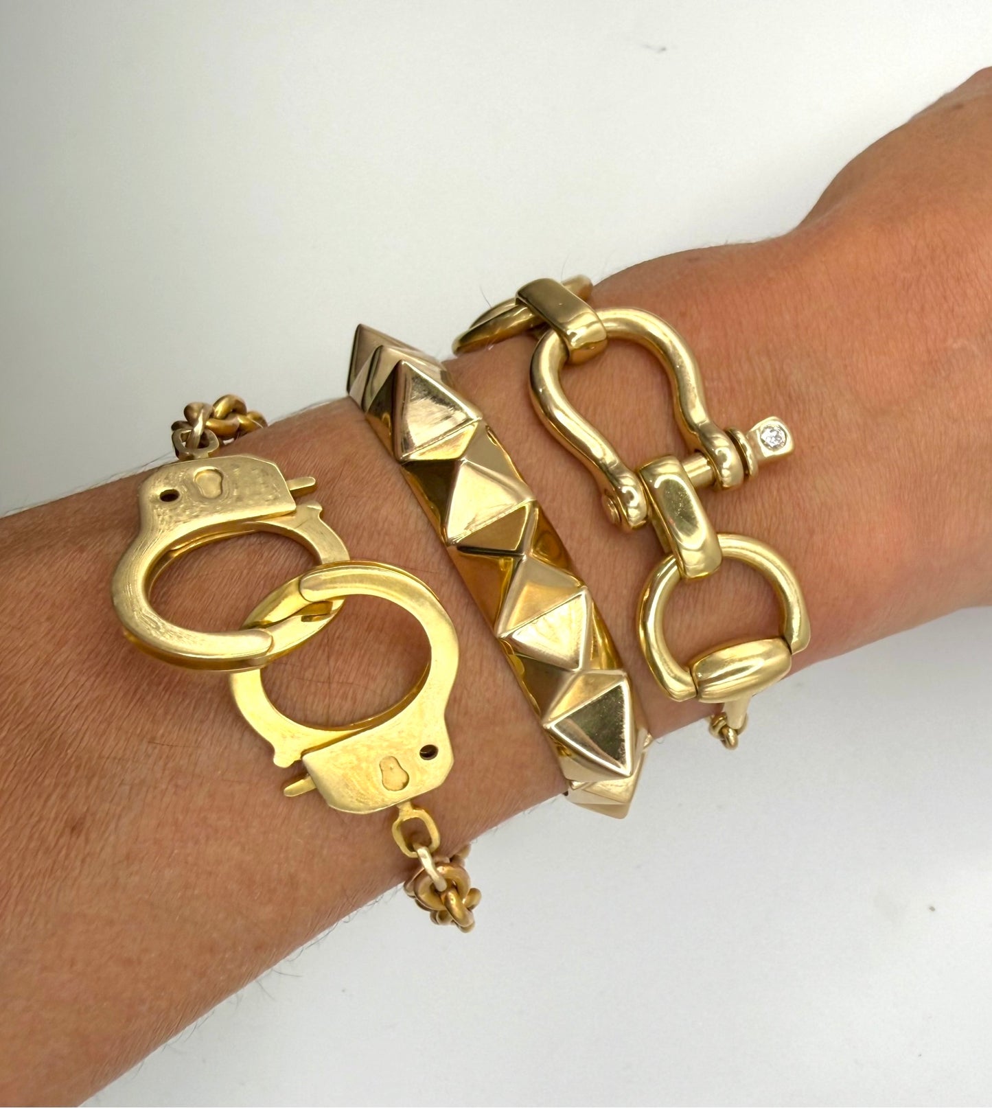 14K Pyramid Bangle