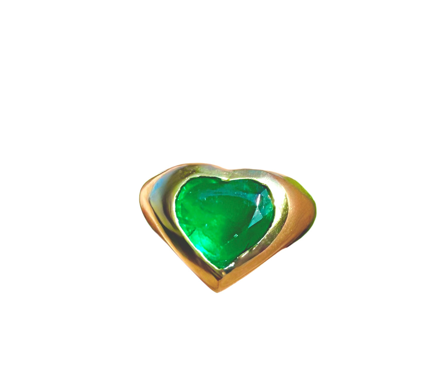 Emerald Heart Gypsy Ring 18K