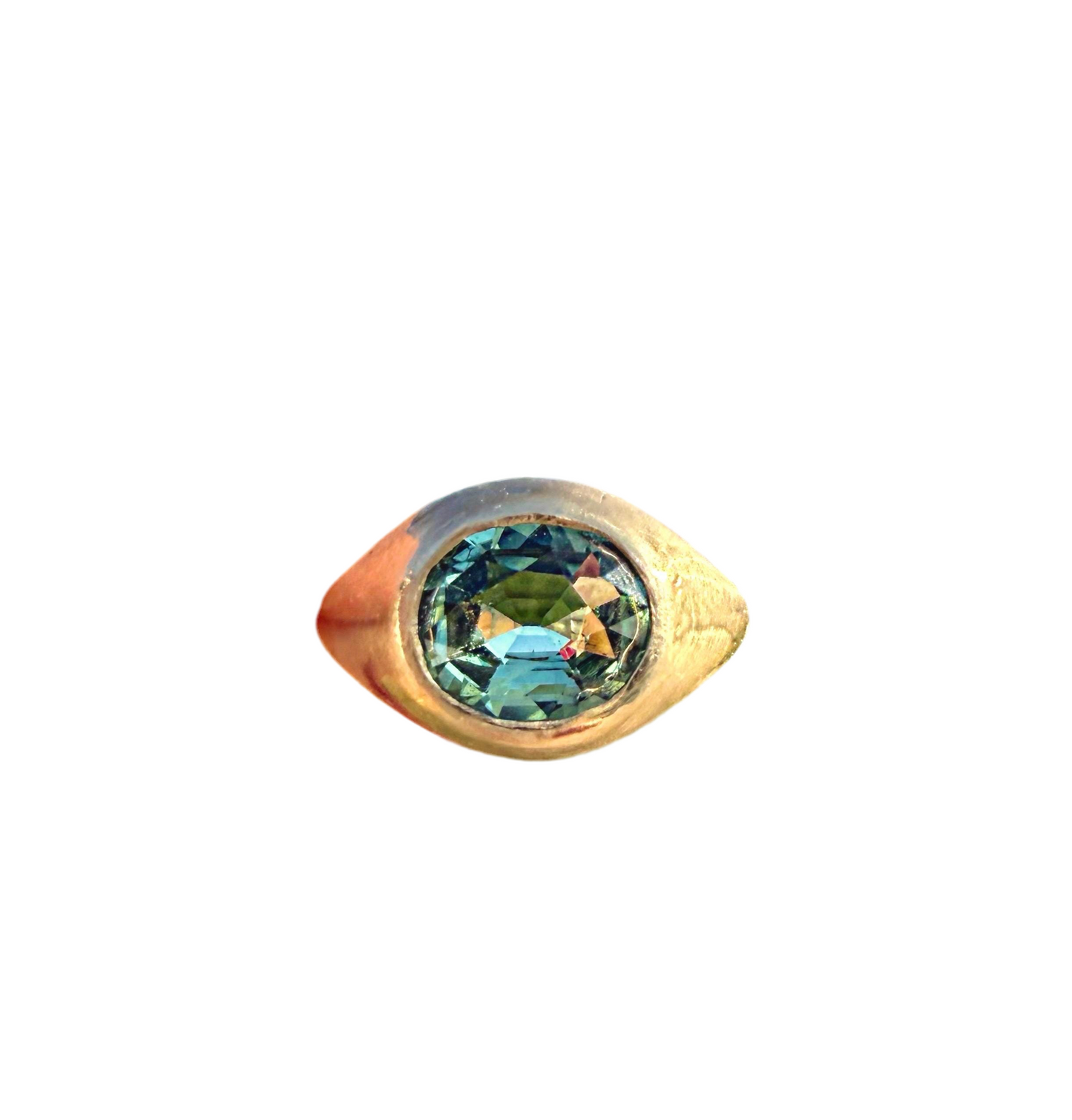 Handmade 14K  Tourmaline Gypsy ring