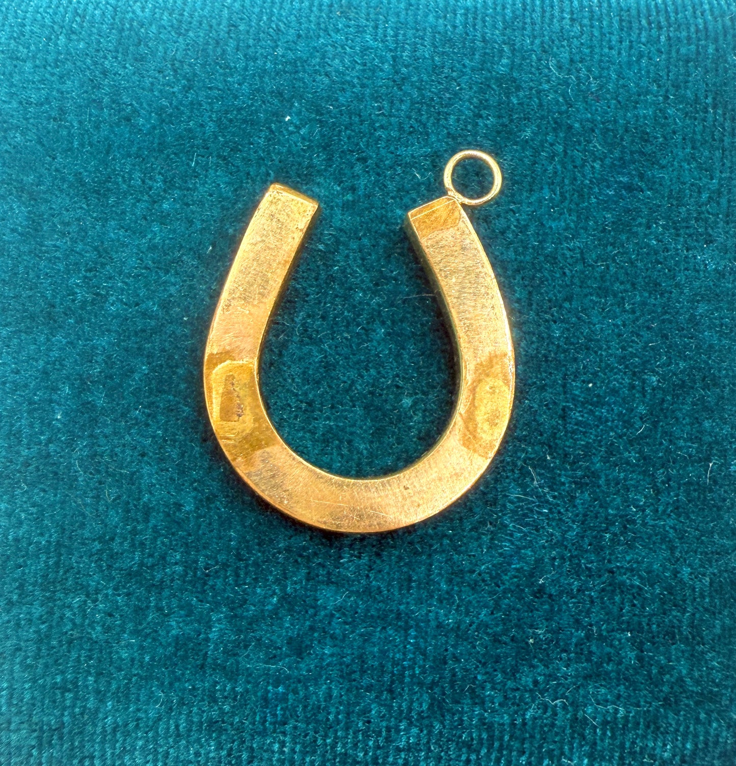 3 carat Synthetic Ruby Horseshoe Pendant in 9K