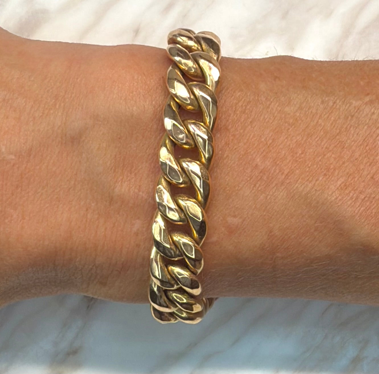 French 18K Curb Bracelet