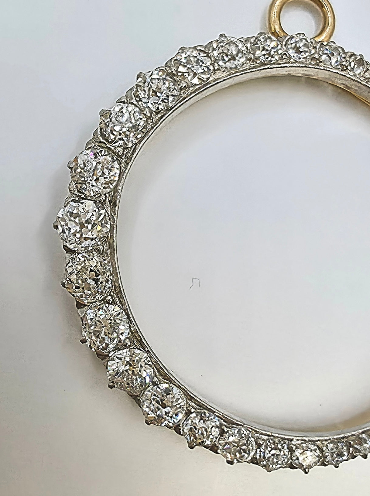 Vintage Diamond Crescent Brooch
